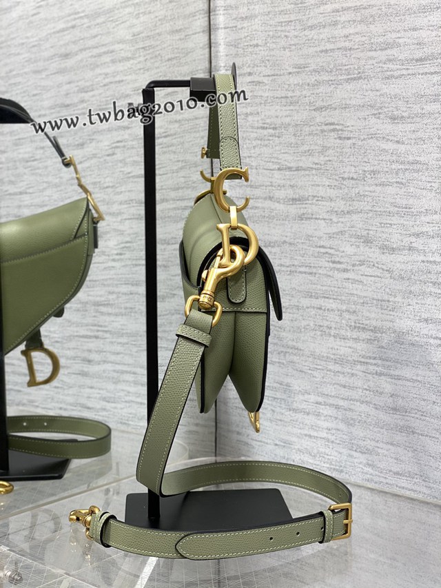 Dior专柜新款迪奥顶级原单原厂皮抹茶绿小号经典马鞍包 djfk1079